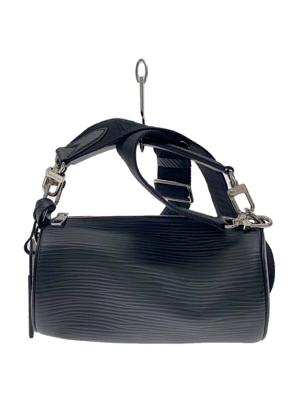 Louis Vuitton Soft Polochon Shoulder Bag Leather Black